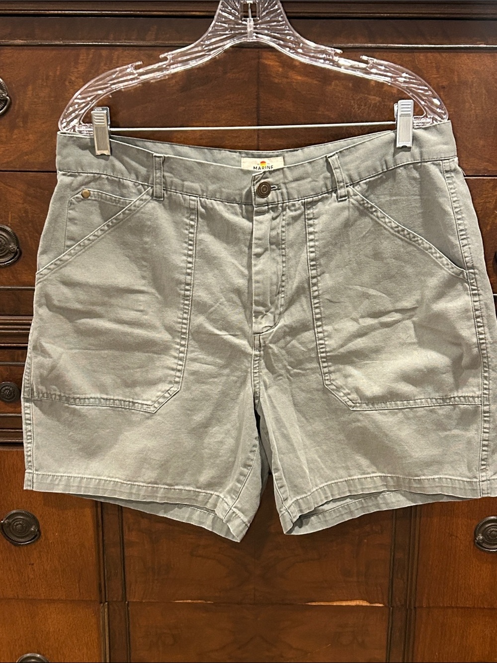 Marine Layer Men's Sage Green Cotton Twill Shorts
